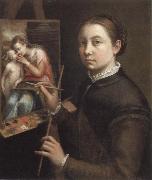 self portrait at the easel, Sofonisba Anguissola